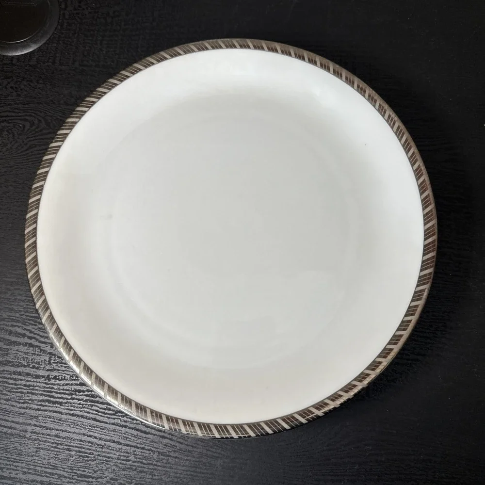 4 Rosenthal Gloriette Platin Dinner Plates 9.75